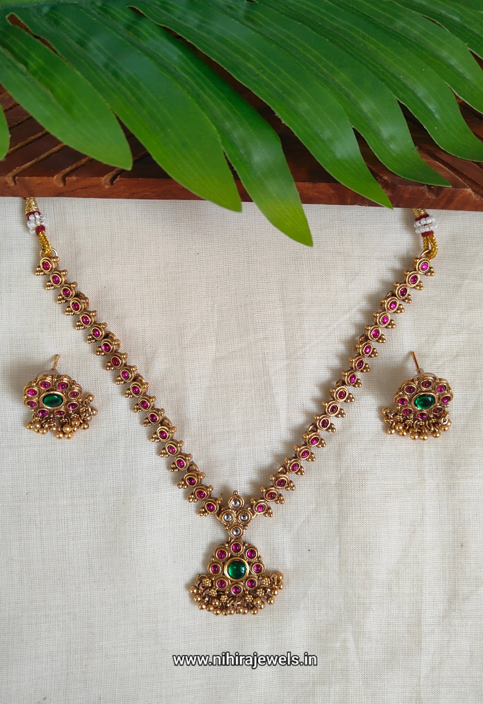 Mandharam Necklace Red Colour