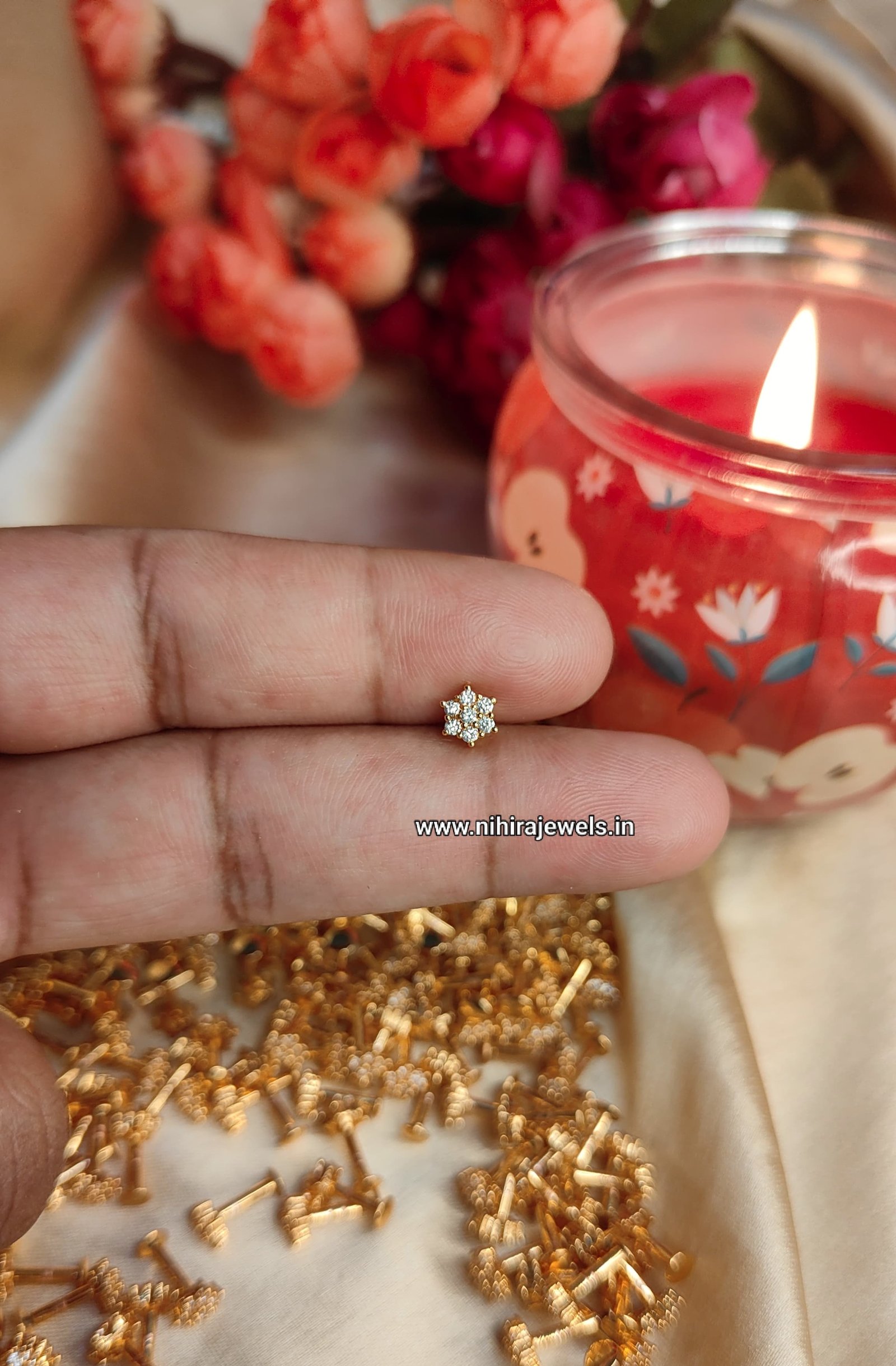 7 Stone Floral Nosepin