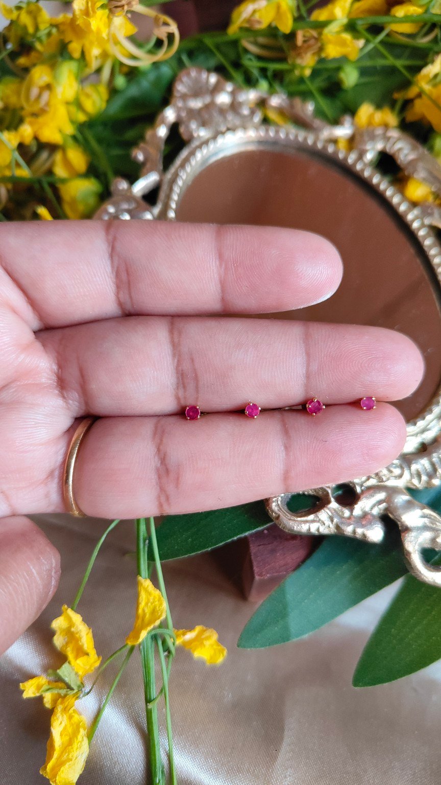 Pink single stone Nosepin