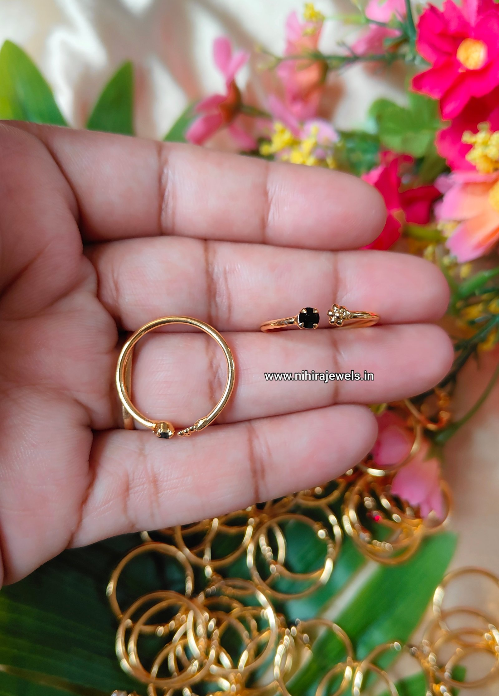 Flower Stone Toering Minji BLACK