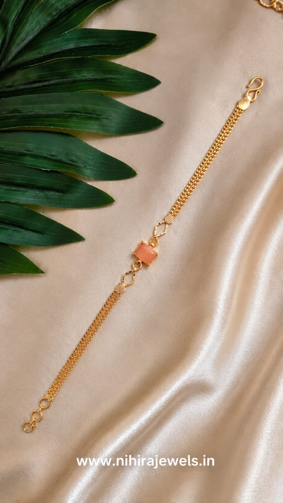 Sanvi Bracelet - Peach Semi-Precious Stone
