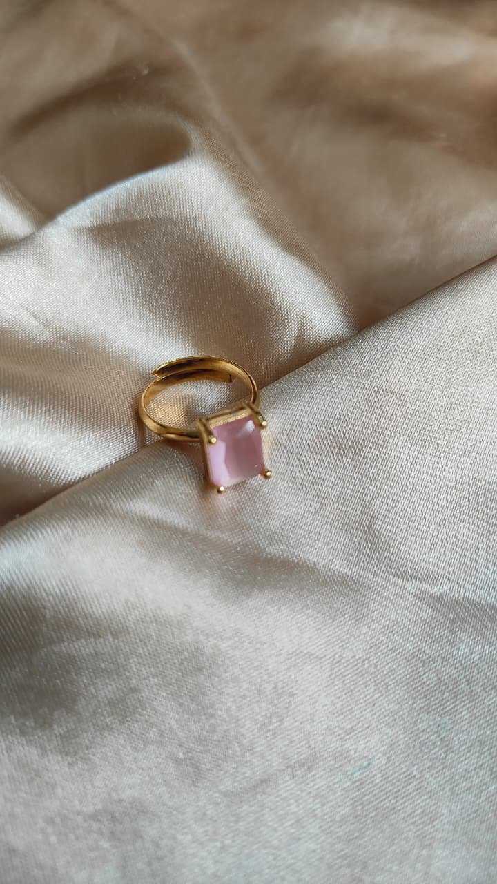 Pink Stone Ring -Free Size NS0016