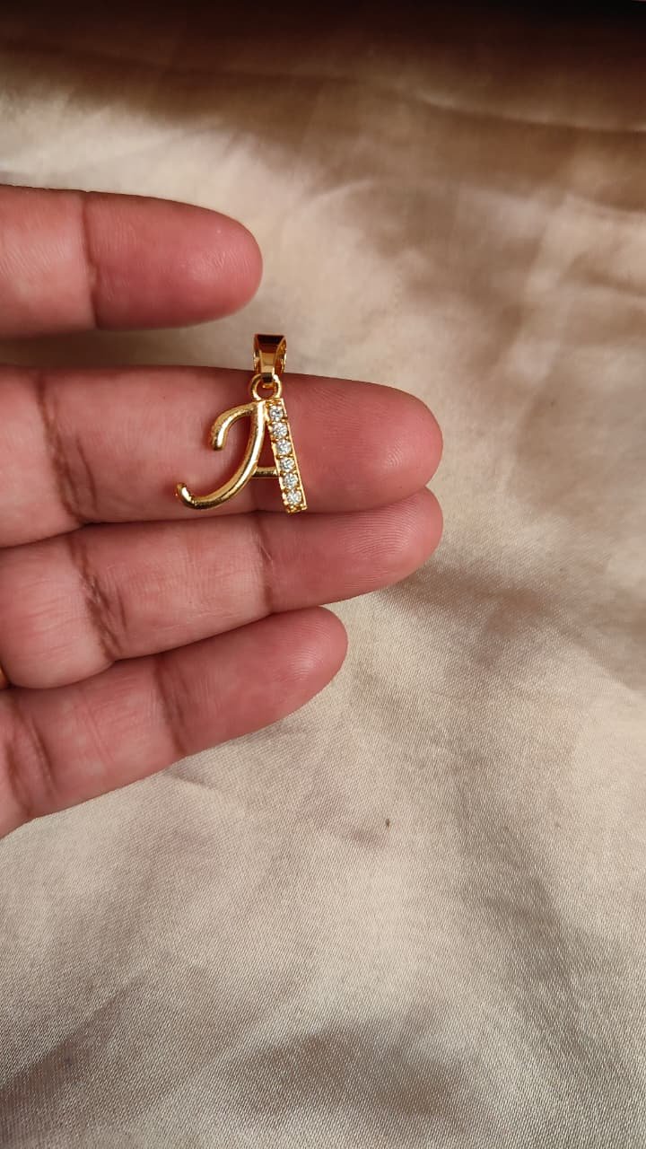 Alphabet Pendent A  -Gold Plated NS001