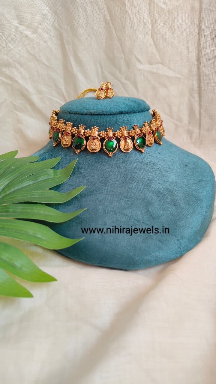 Mayura Green Temple Necklace NS0070