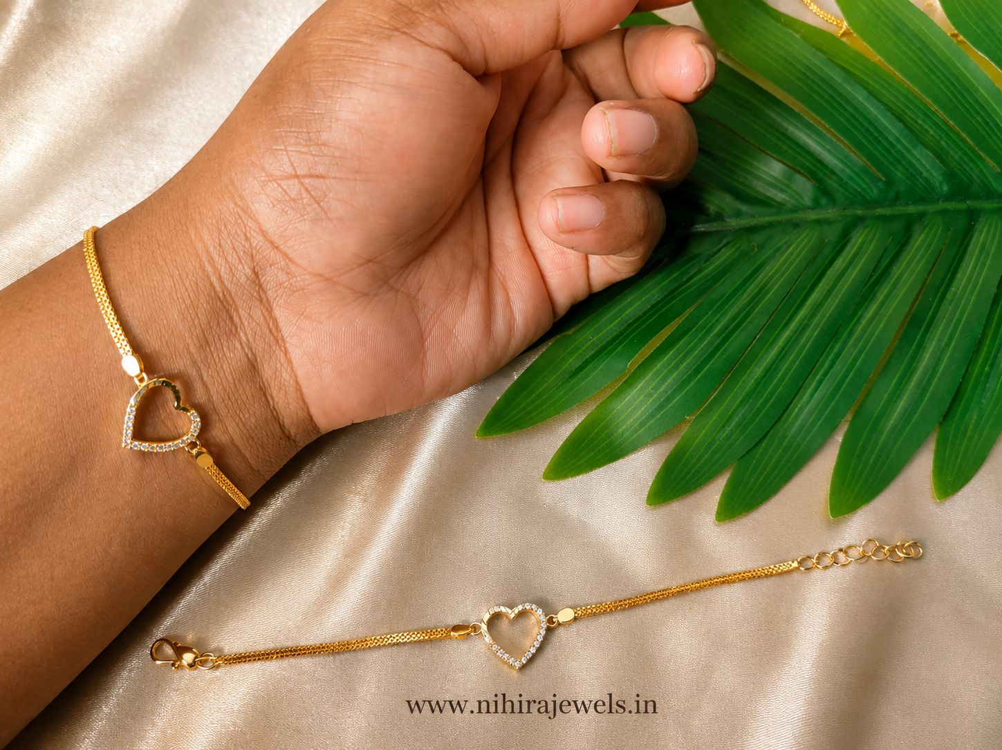 Heart Bracelet 24k gold plated