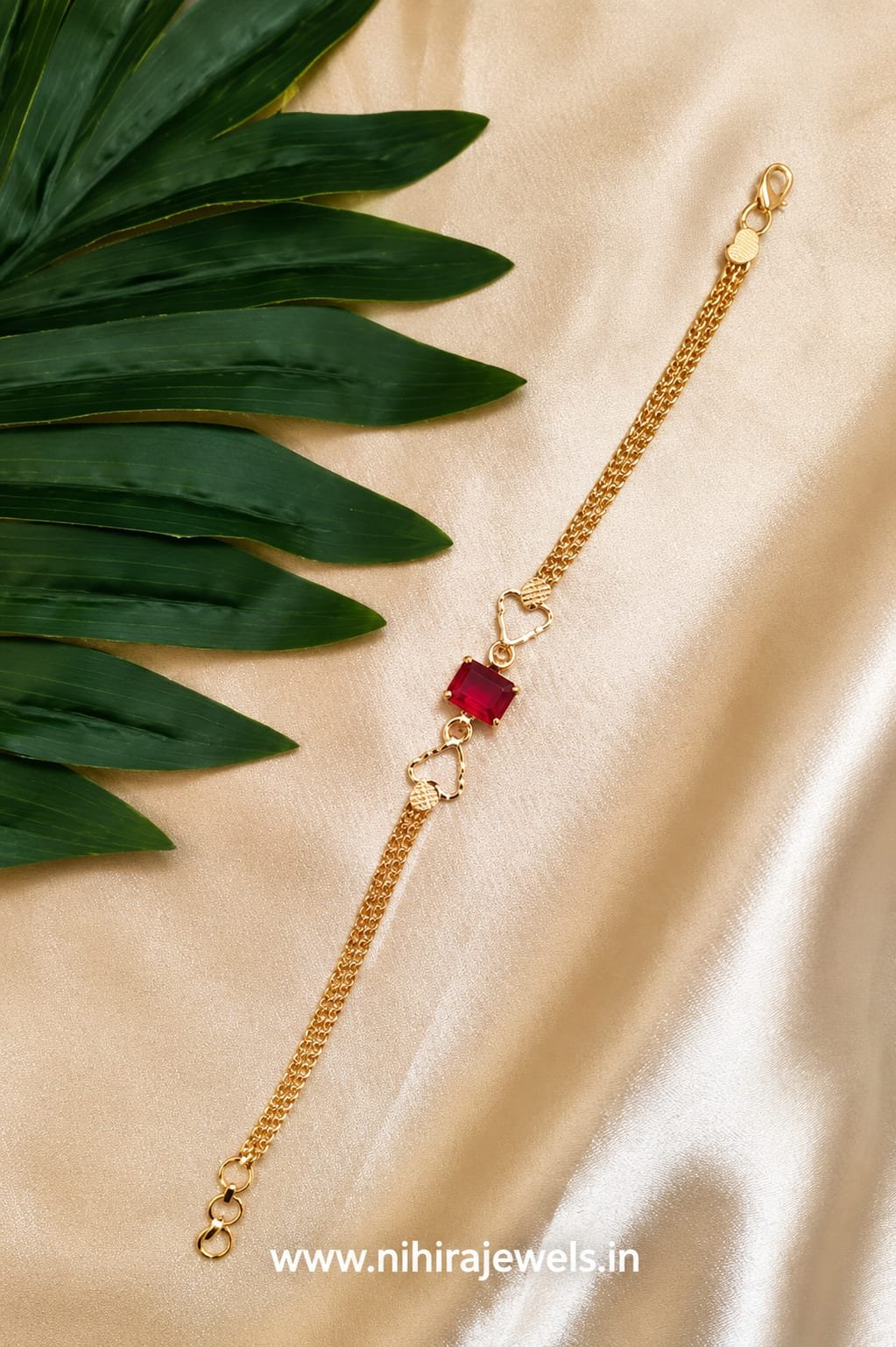 Sanvi Bracelet - Ruby Stone