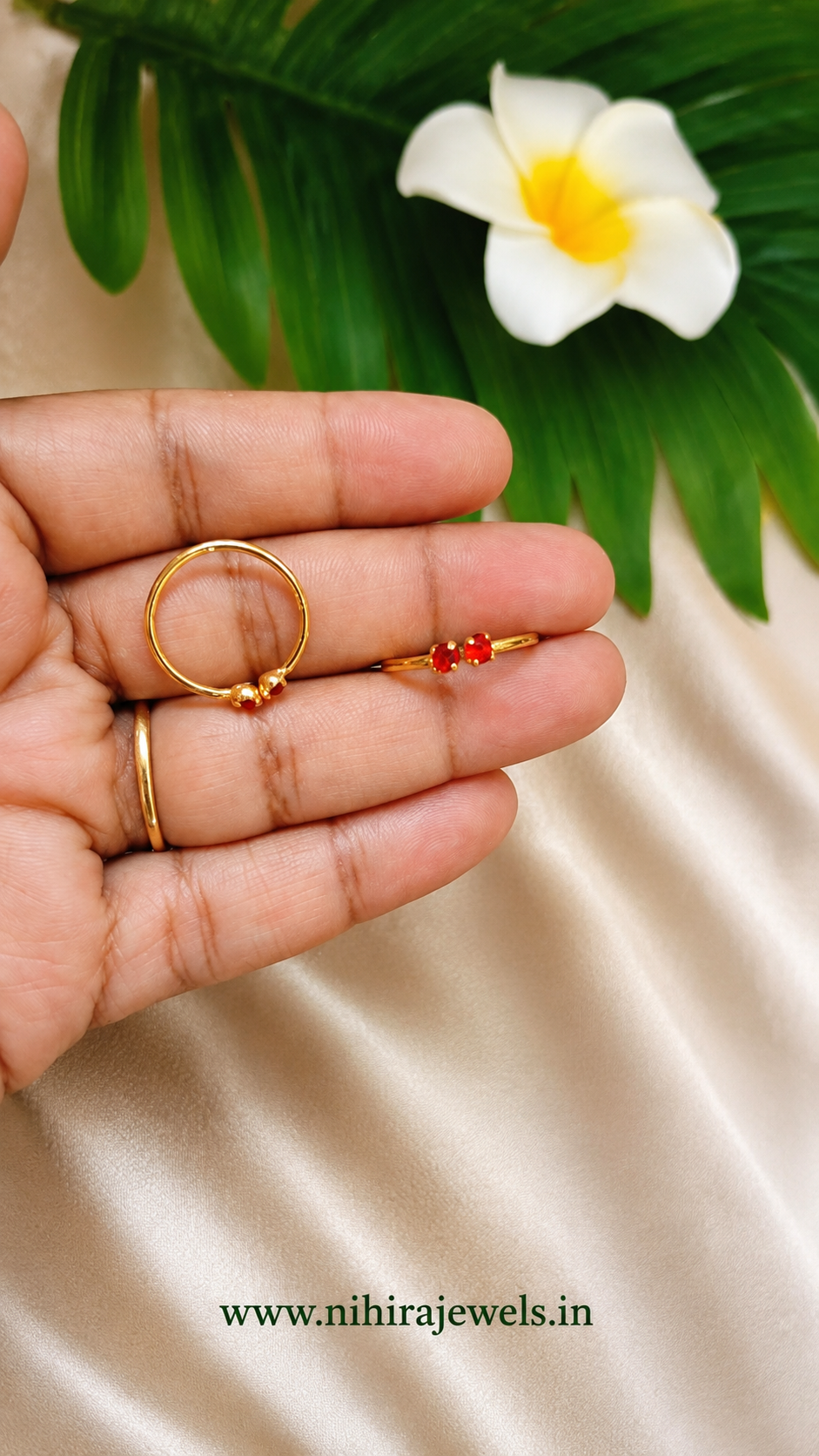 Toe Ring /Minji 1 Piece RED STONE Gold plated